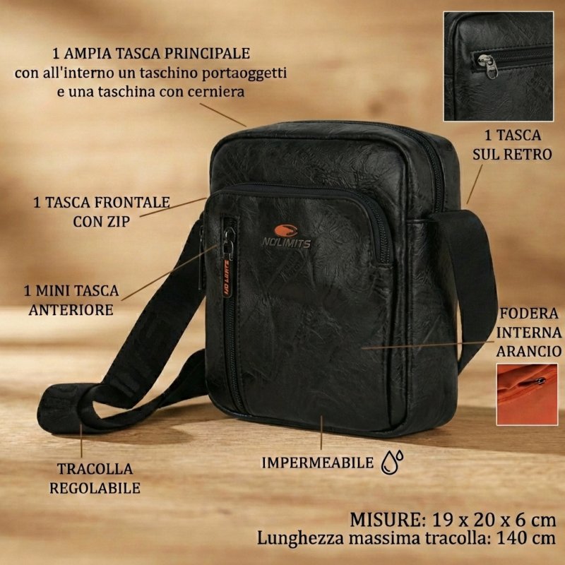 NO LIMITS SAC BANDOULIÈRE HOMME SIMILICUIR 03-02 — vue 10