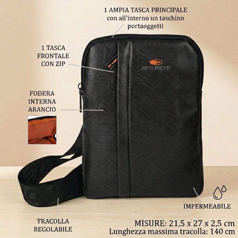 NO LIMITS BORSELLO UOMO SIMILPELLE 03-03 — vista frontale
