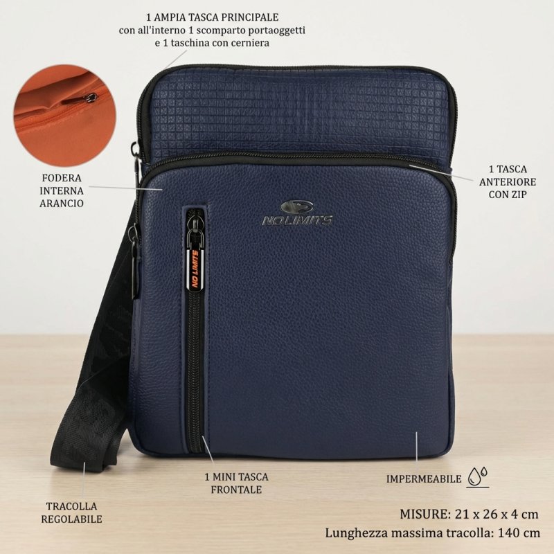NO LIMITS BORSELLO UOMO SIMILPELLE 04-03 — vista frontale
