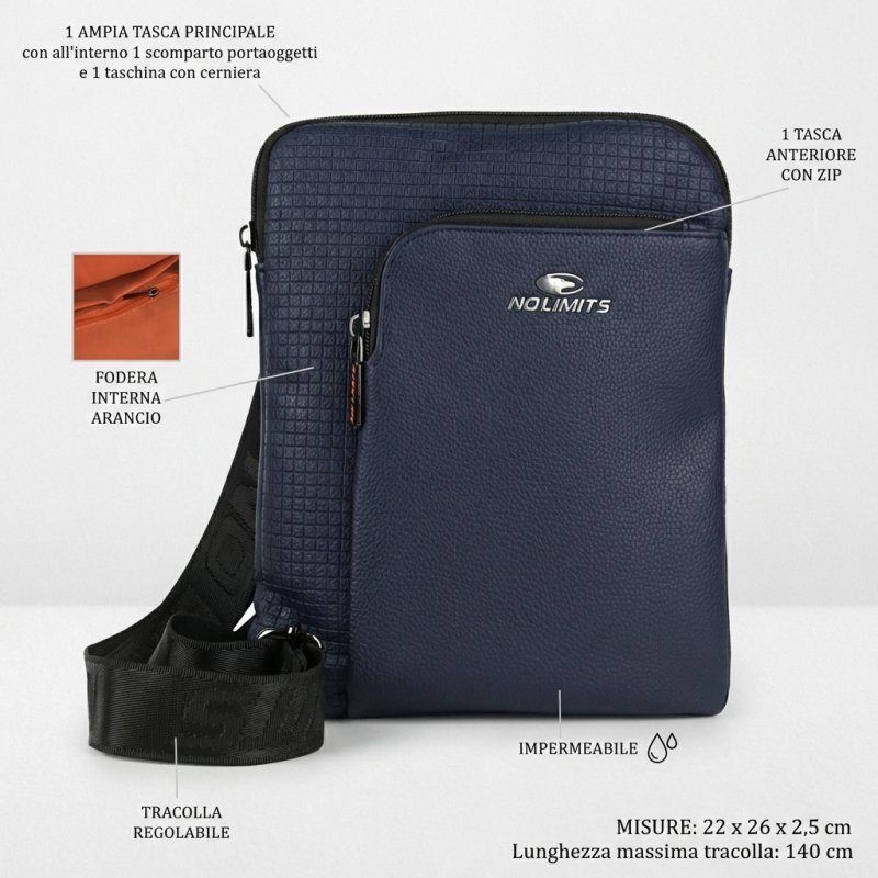 NO LIMITS BOLSO BANDOLERA HOMBRE PIEL SINTÉTICA 04-04 — detalle del logotipo
