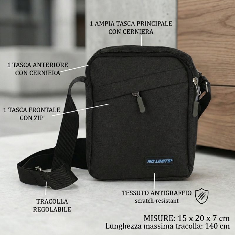 NO LIMITS BOLSO BANDOLERA HOMBRE SINTÉTICO 2020 — vista frontal