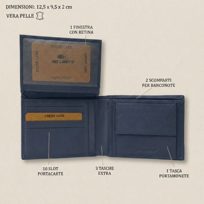 No Limits Men's Genuine Leather Wallet DAMA-292 — back view
