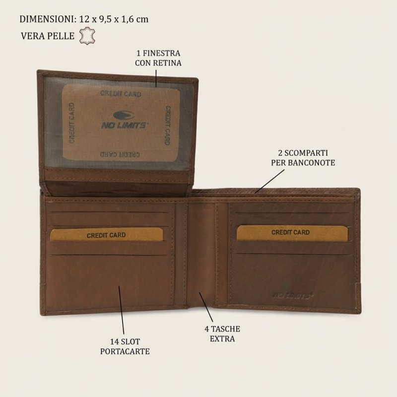 NO LIMITS PORTEFEUILLE HOMME CUIR DAMA-270 — vue arrière