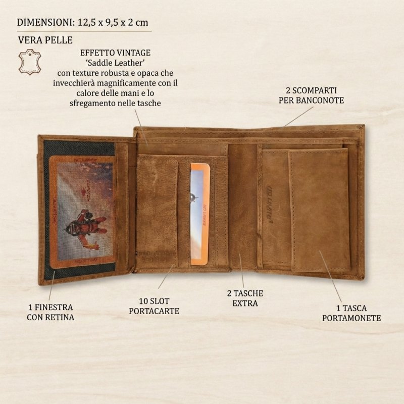 NO LIMITS HERRENBRIEFTASCHE VERTIKAL LEDER 803-5 — Rückansicht
