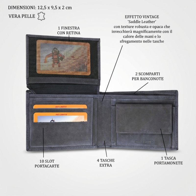 NO LIMITS CARTERA HOMBRE PIEL 803-292 — vista trasera