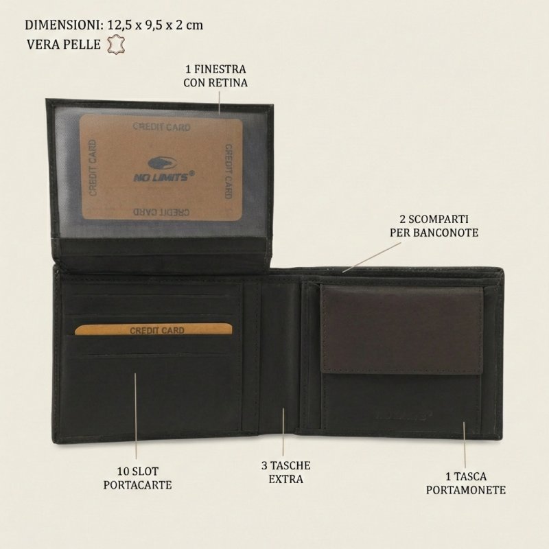 NO LIMITS PORTEFEUILLE HOMME CUIR PLAIN-292 — vue 19