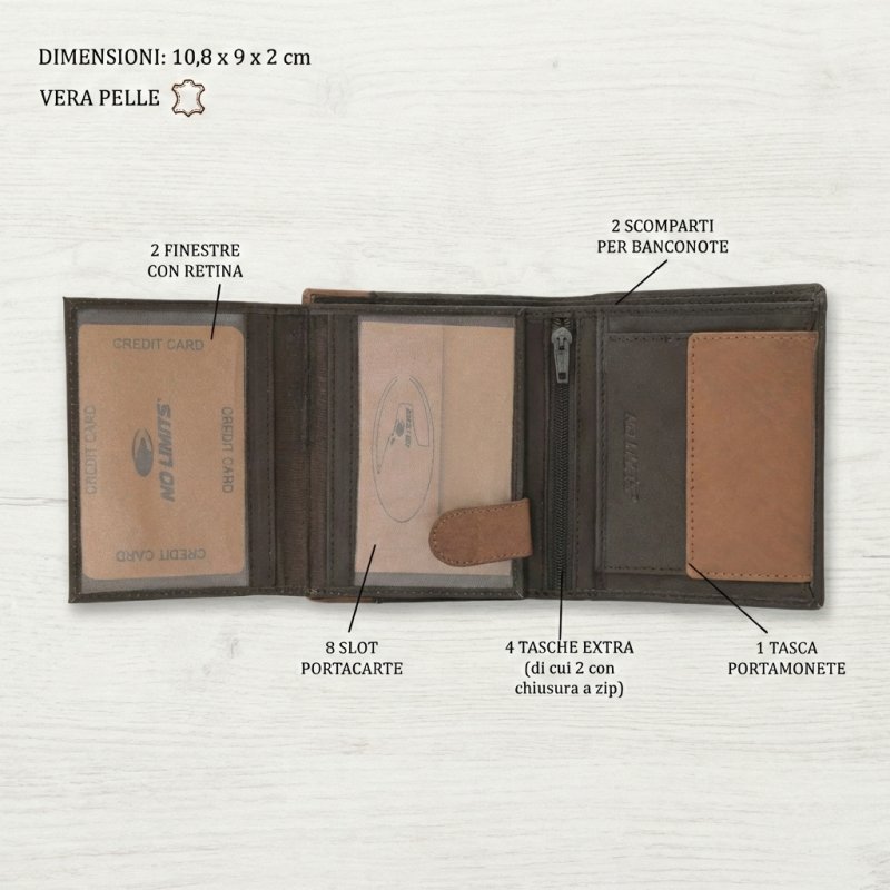 NO LIMITS PORTEFEUILLE HOMME VERTICAL CUIR PLAIN-MNC — vue arrière