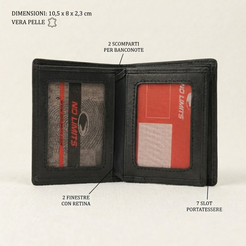 No Limits Nubuck Genuine Leather Card Holder Wallet NL-STYLE-6 — back view