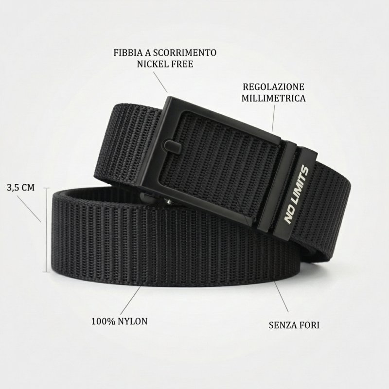 NO LIMITS CINTURA MILITARE NYLON 3,5 CM — vista 10
