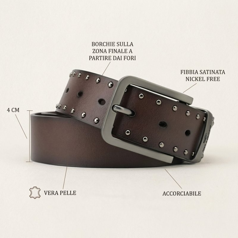 NO LIMITS HERRENGÜRTEL LEDER 4 CM NL-03 — Vorderansicht