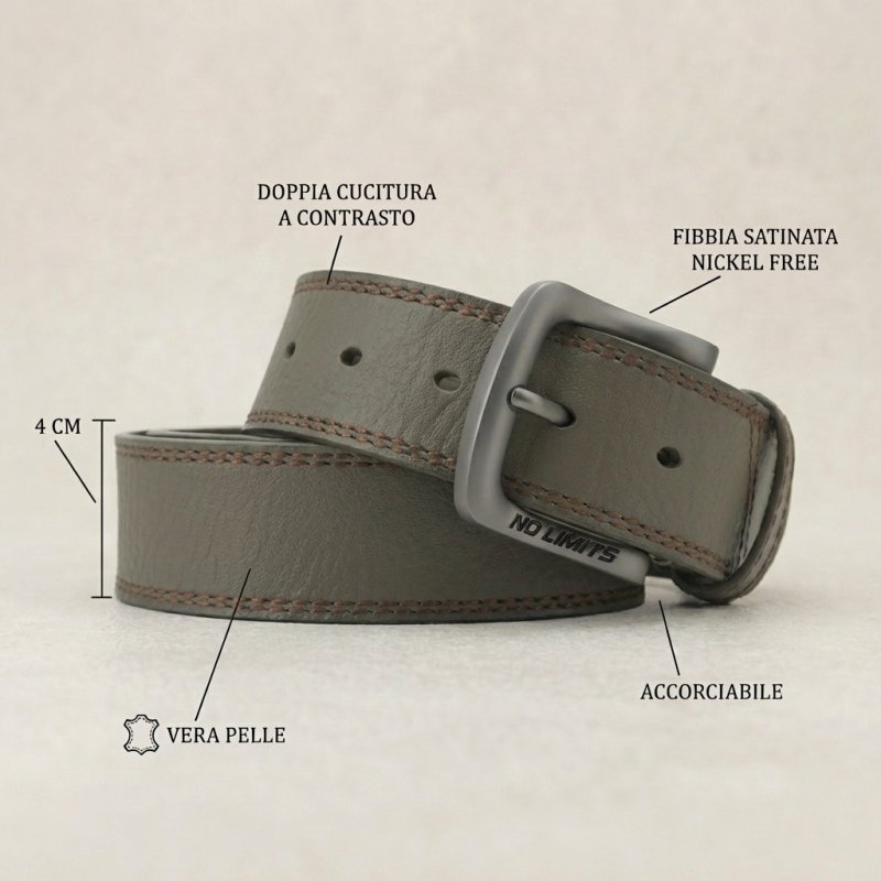 NO LIMITS HERRENGÜRTEL LEDER 4 CM NL-04 — Ansicht 12