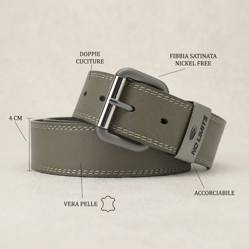 NO LIMITS HERRENGÜRTEL LEDER 4 CM NL-05 — Vorderansicht