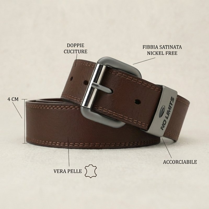 NO LIMITS HERRENGÜRTEL LEDER 4 CM NL-05 — Ansicht 8