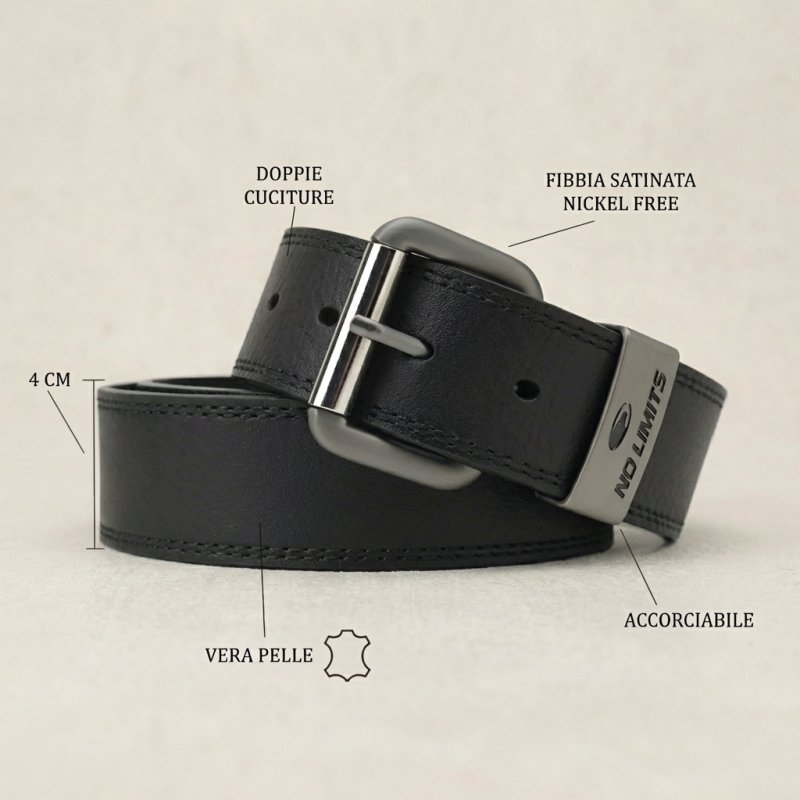 CINTURÓN HOMBRE NO LIMITS PIEL 4 CM NL-05 — vista 10