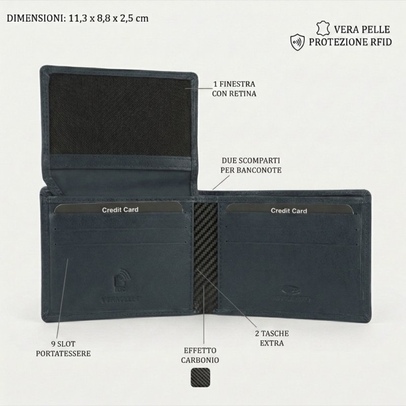 NO LIMITS MEN'S GENUINE LEATHER WALLET 701-121 — back view