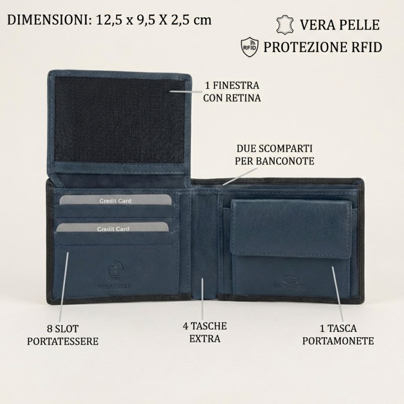 NO LIMITS Men's Genuine Leather Wallet 748 — logo detail