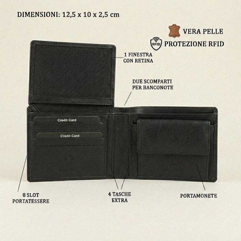 NO LIMITS PORTEFEUILLE HOMME CUIR 703 — vue de face