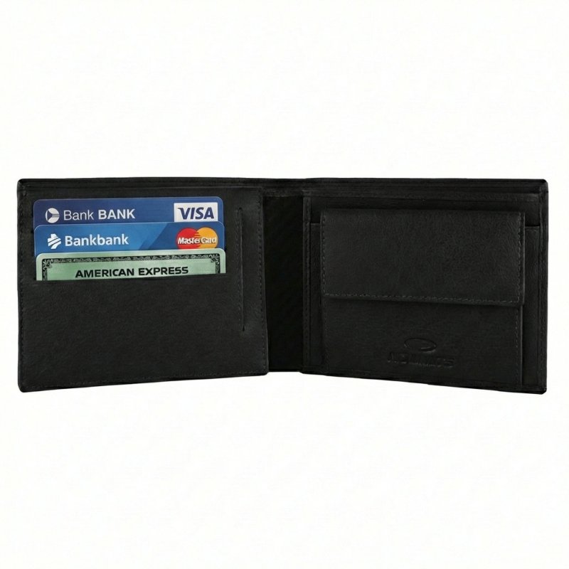 NO LIMITS Men's Gift Set, Genuine Leather Wallet + Keyring 701 — inside