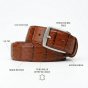 Conte Massimo Genuine Leather Belt Unisex, Made in Italy, Croc-Embossed — view 14