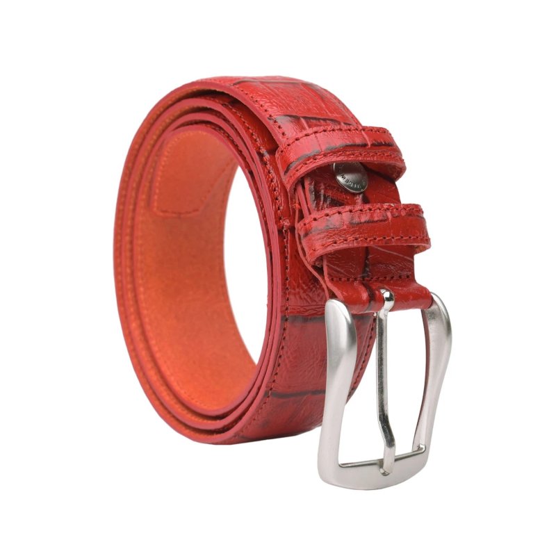 CONTE MASSIMO GÜRTEL UNISEX LEDER MADE IN ITALY KROKO-OPTIK 2832 — Ansicht 17