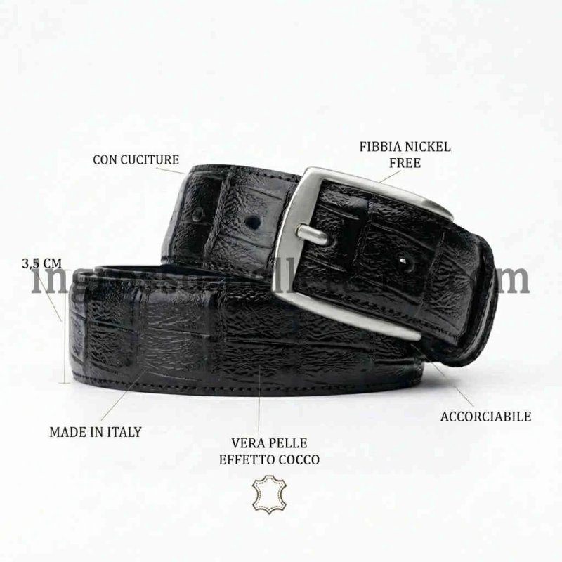 CONTE MASSIMO CINTURA PELLE UNISEX MADE IN ITALY EFFETTO COCCO 2832 — vista 22