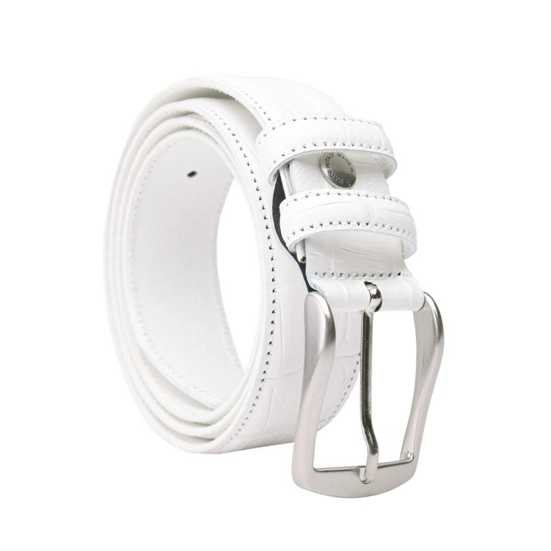 CONTE MASSIMO CINTURÓN UNISEX EN PIEL MADE IN ITALY EFECTO COCODRILO 2832 — vista 29