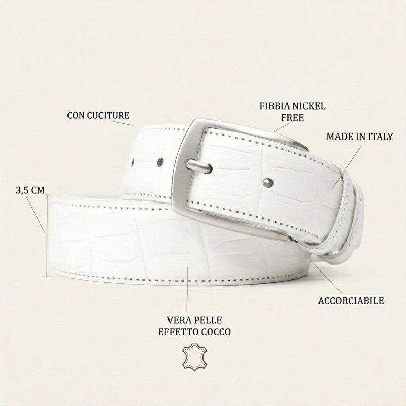 CONTE MASSIMO GÜRTEL UNISEX LEDER MADE IN ITALY KROKO-OPTIK 2832 — Ansicht 30