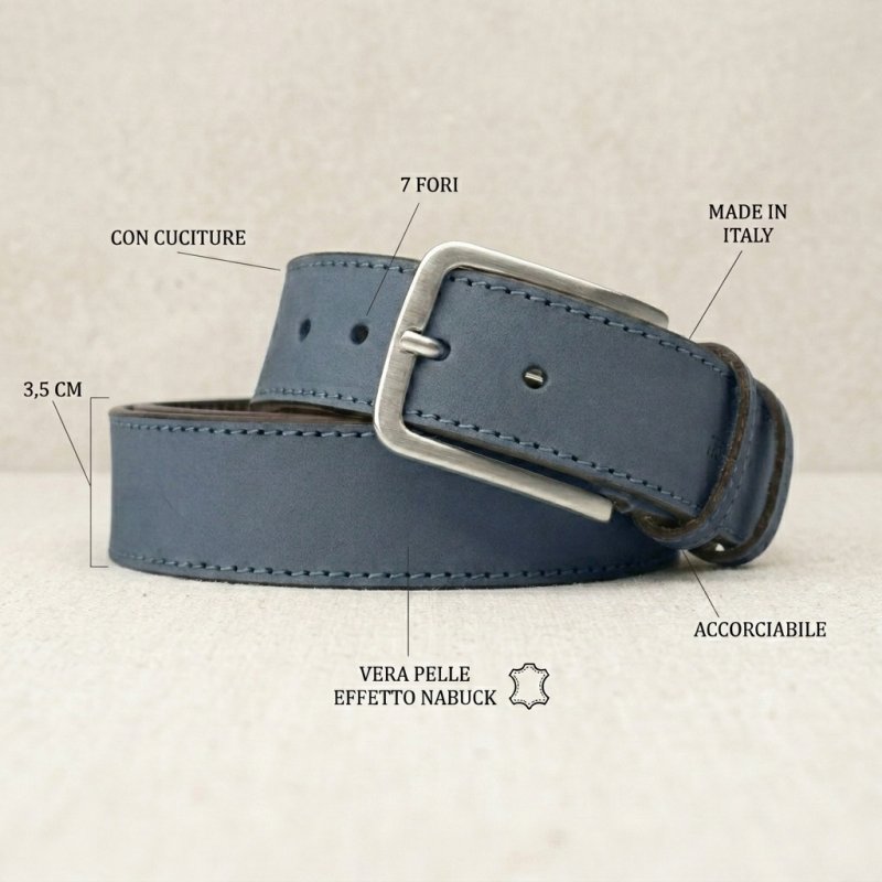 NO LIMITS Men's Vegetable-Tanned Leather Belt 3.5 cm — view 30