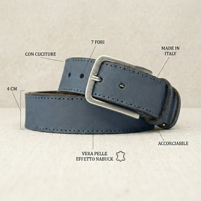 NO LIMITS Men's Vegetable-Tanned Leather Belt 4 cm — view 30