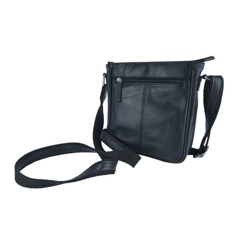 HUNT LARGE LEATHER MEN'S CROSSBODY BAG HU512606 — back view