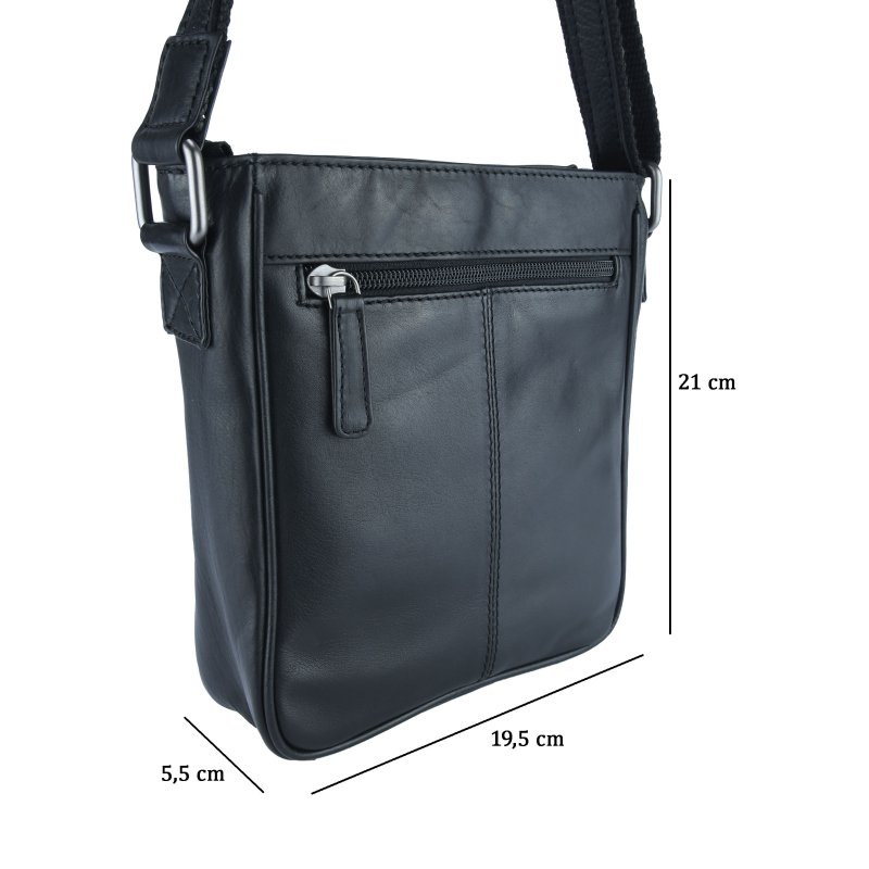 HUNT LARGE LEATHER MEN'S CROSSBODY BAG HU512606 — detail