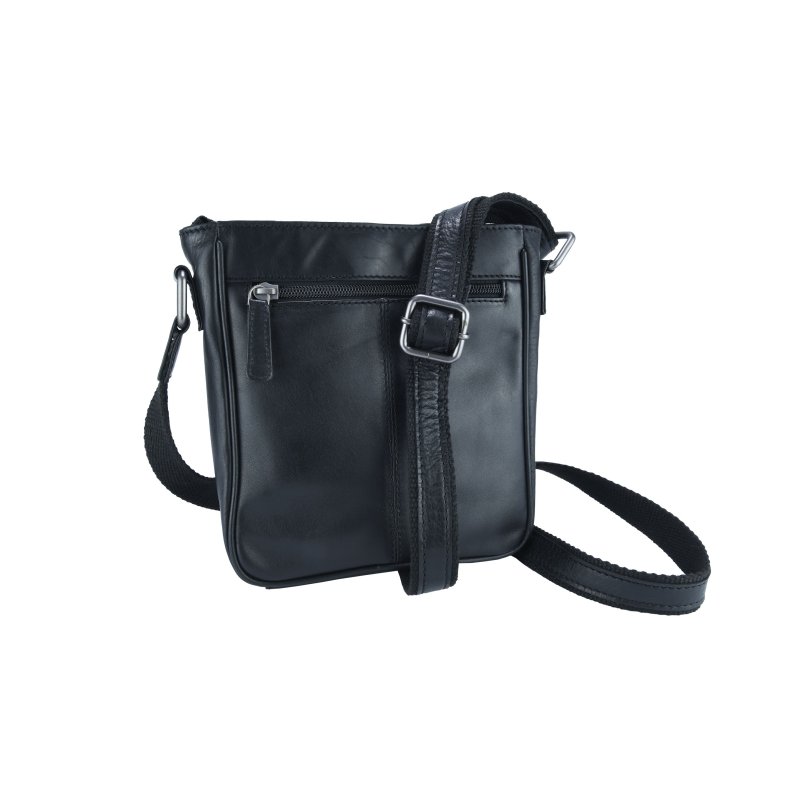 HUNT GRANDE SACOCHE BANDOULIÈRE EN CUIR VÉRITABLE HU512606 — détail logo