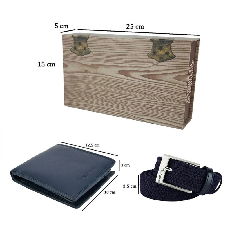 BIAGIOTTI UOMO COFANETTO REGALO PORTAFOGLIO + CINTURA ELASTICA 292 — dettaglio logo