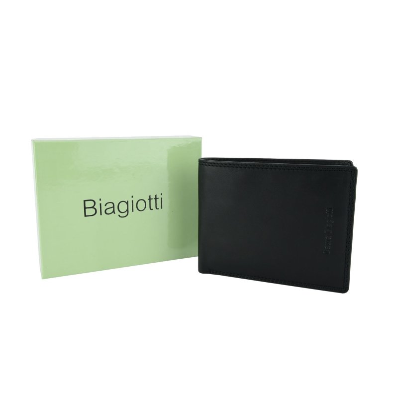 BIAGIOTTI MEN'S LEATHER WALLET WITHOUT WINDOW LB-803-340 — back view
