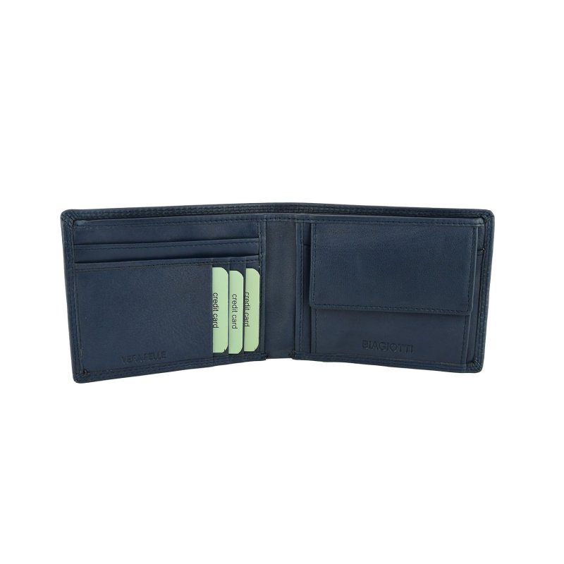 BIAGIOTTI MEN'S LEATHER WALLET WITHOUT WINDOW LB-803-340 — logo detail