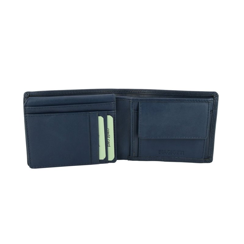 BIAGIOTTI PORTEFEUILLE HOMME EN CUIR VÉRITABLE SLIM LB-803-992 — vue de face