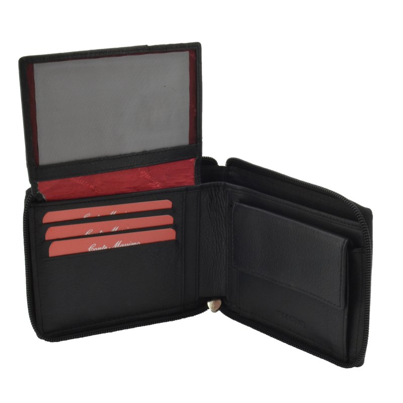 CONTE MASSIMO PORTEFEUILLE HOMME AVEC FERMETURE ÉCLAIR B2529 — intérieur
