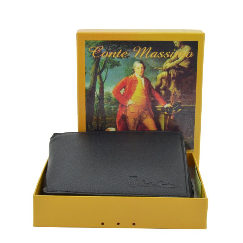 CONTE MASSIMO Men's Wallet with Zip B2529 — logo detail