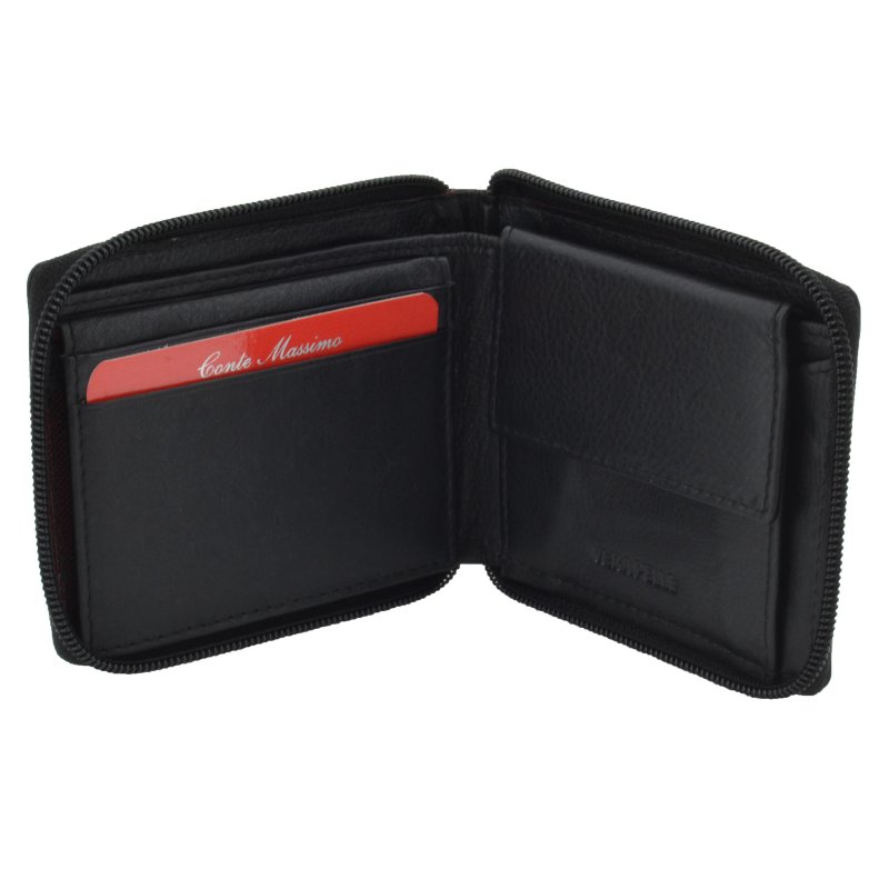 CONTE MASSIMO CARTERA FINA PARA HOMBRE CON CREMALLERA 2526ZIP — vista frontal