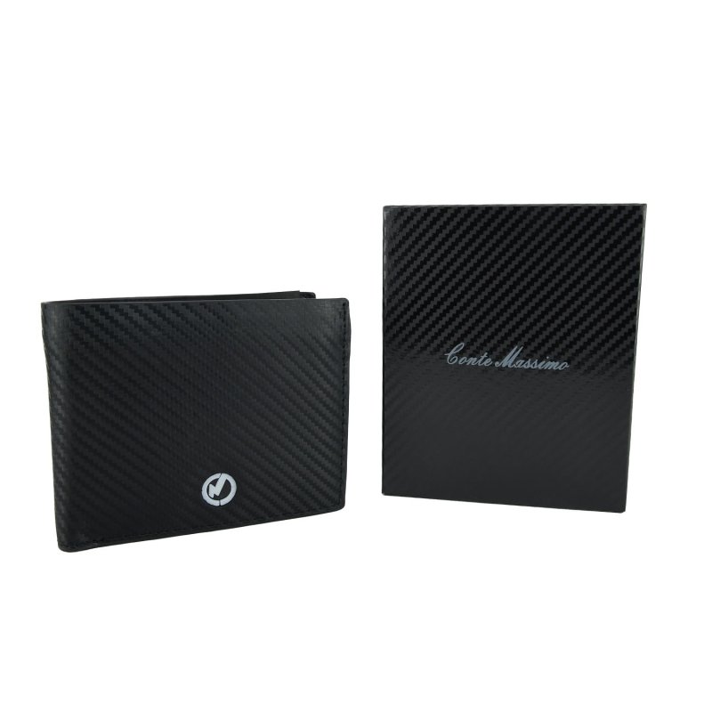 CONTE MASSIMO CARBON EFFECT LEATHER WALLET ART1 — detail