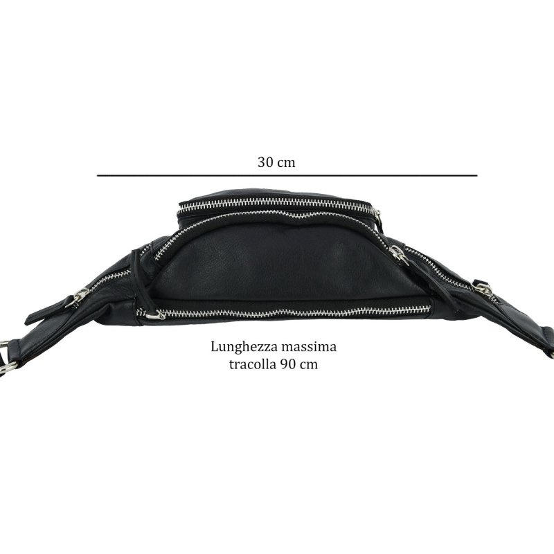 BIAGIOTTI Men's Leather Waist Bag LB001 — back view
