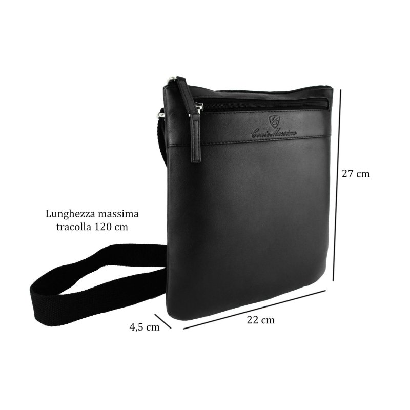 CONTE MASSIMO SAC BANDOULIÈRE HOMME EN CUIR GRAND MODÈLE CM-410 — vue 12